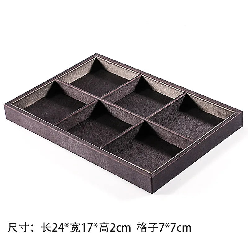 Jewelry Display Stand Ring Earring Bracelet Organizer Counter Decoration Rectangular Wooden Tray Luxury Feel Combination Craft