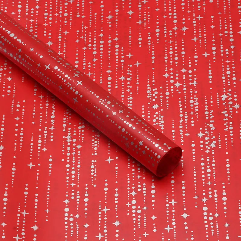 Elegant Romantic Round Dots Star Plastic Daily Date Korean Floral Wrapping Paper Party Supplies Gift Wrapping Supplies 1 Pack of 20 Sheets