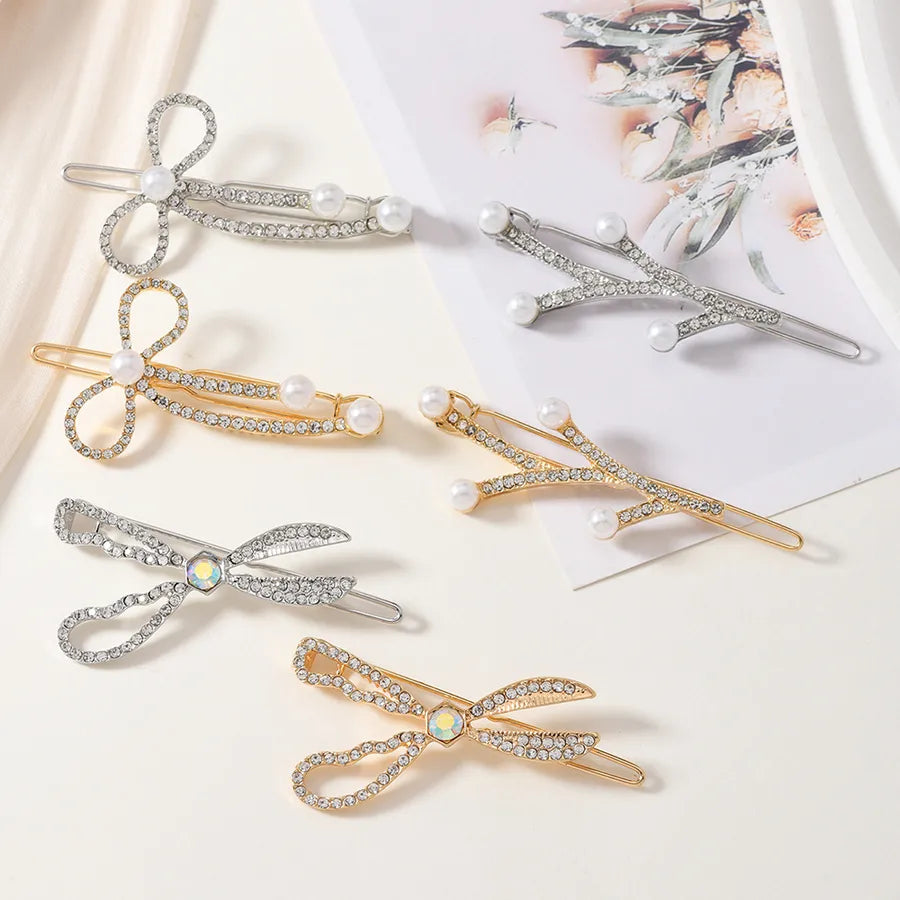 Elegant Women's Butterfly Zinc Alloy Diamond Hair Pins