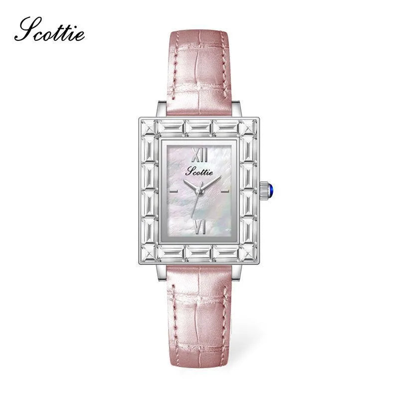 Shi Gaudi scottie9678 New Women's Watch Steel Band Watch Women's Square TikTok Live Explosions Little Red Riding Book