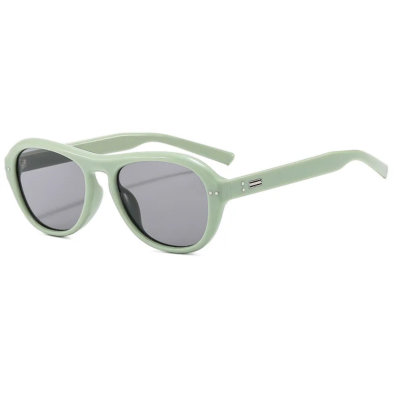 Simple Style Commute Solid Color Pc Oval Frame Full Frame Men's Sunglasses