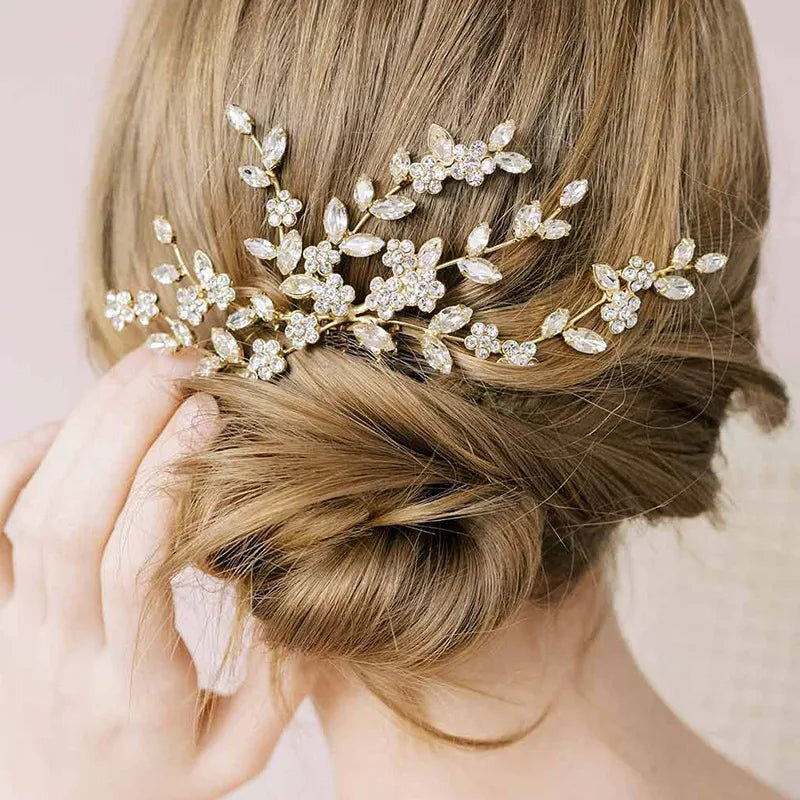 new high-end Crystal Hair comb wedding accessories fashion handmade flower bridal Hair comb