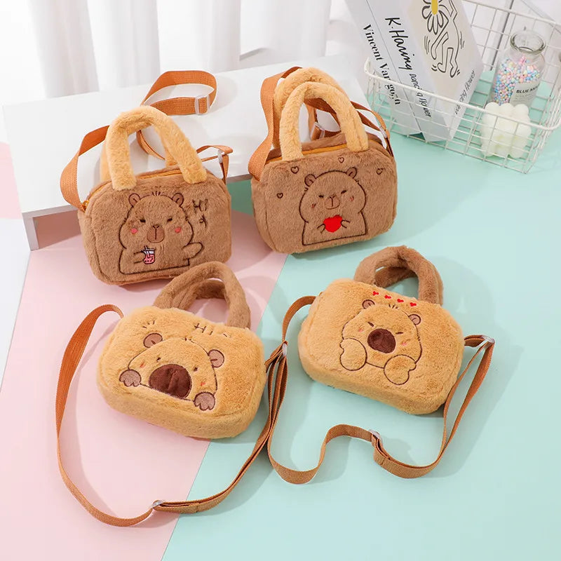 Spot Cute Crossbody Bag Kindergarten Girls Hand Bag New Cartoon Plush Capybara Shoulder Bag Children
