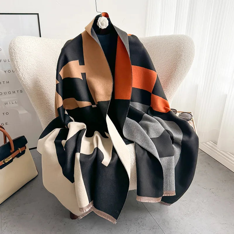 Women's Elegant Basic Color Block Viscose fiber Scarf