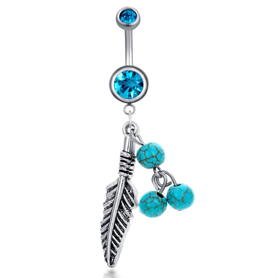 1 Piece Belly Rings Simple Style Color Block 304 Stainless Steel Inlay Zircon