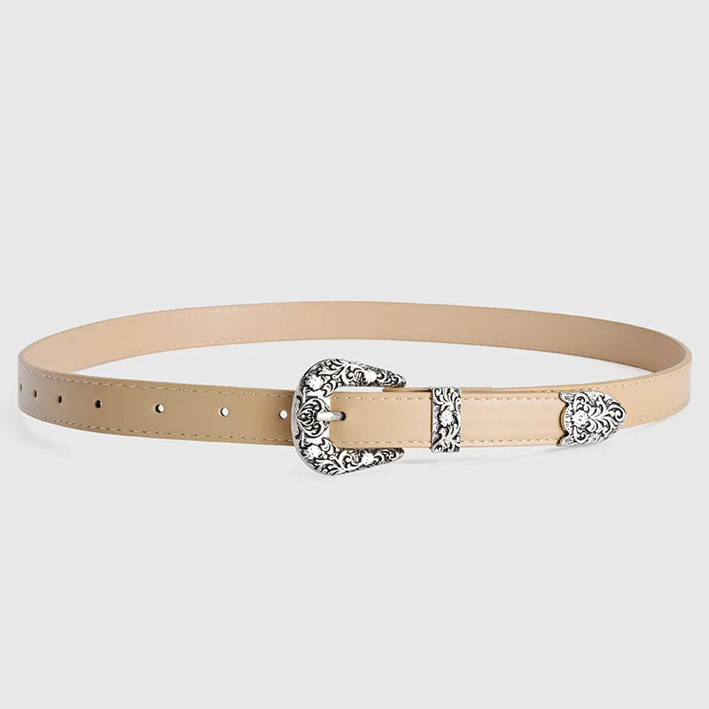 Retro Streetwear Geometric Pu Leather Alloy Women's Leather Belts
