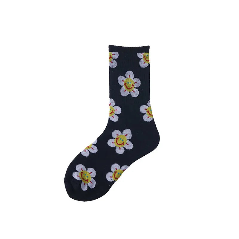 Women's Simple Style Color Block Cotton Crew Socks A Pair