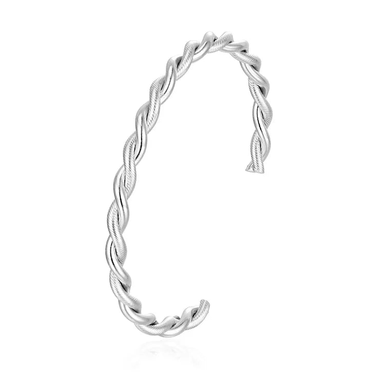 Retro Classic Style Geometric Flower 304 Stainless Steel Bangle In Bulk