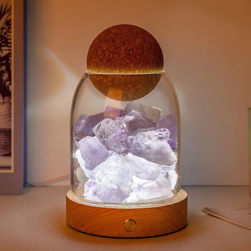 Chinoiserie Retro Geometric Crystal Ornaments Aromatherapy Small Night Lamp Lighting Accessories