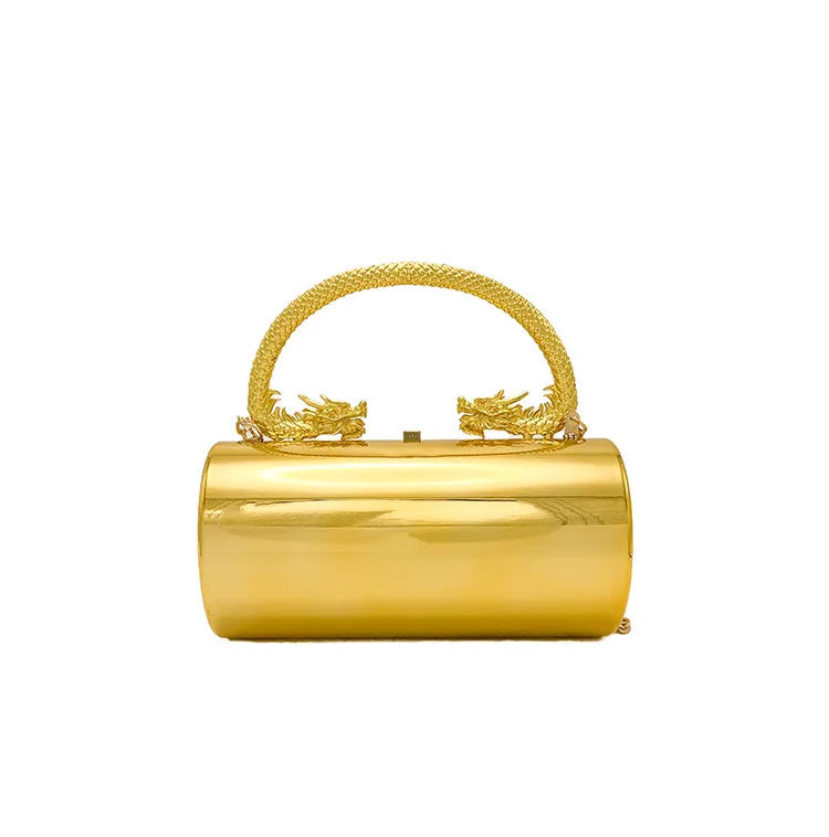 Gold Silver Green Arylic Solid Color Cylindrical Evening Bags