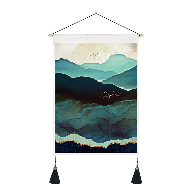 elegant landscape polyester tapestry artificial decorations