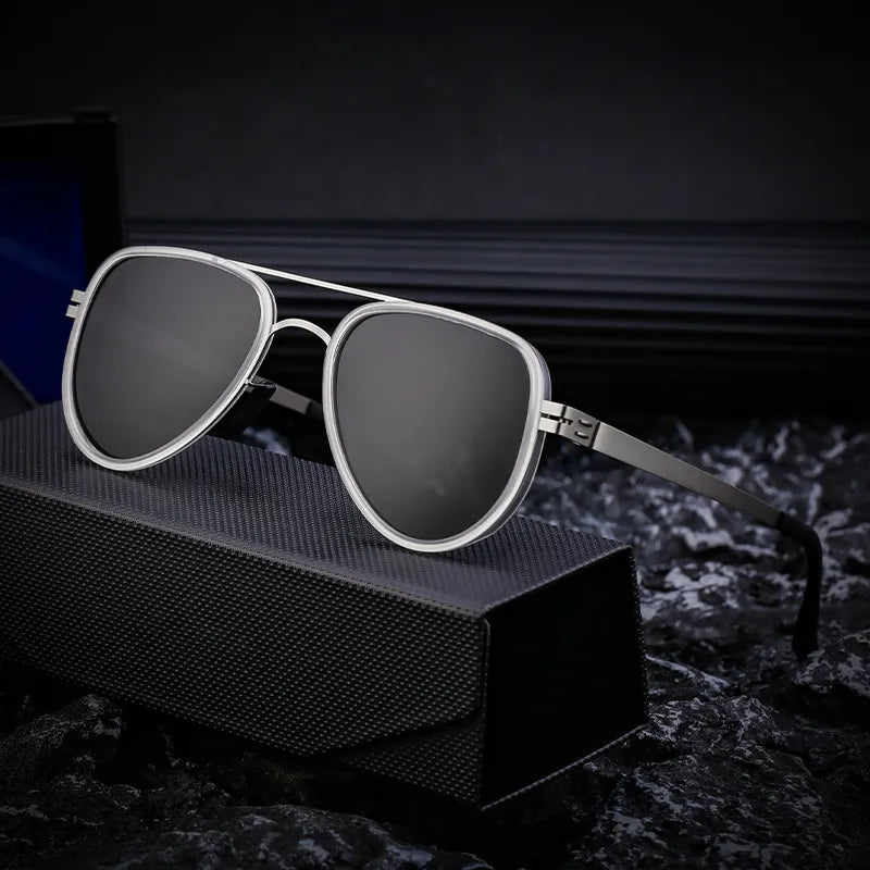 Retro Classic Style Geometric Tac toad glasses Full Frame Men's Sunglasses