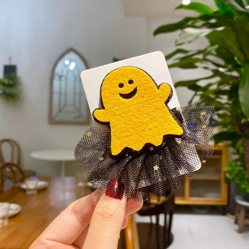 cartoon style pumpkin ghost alloy hair clip 1 piece