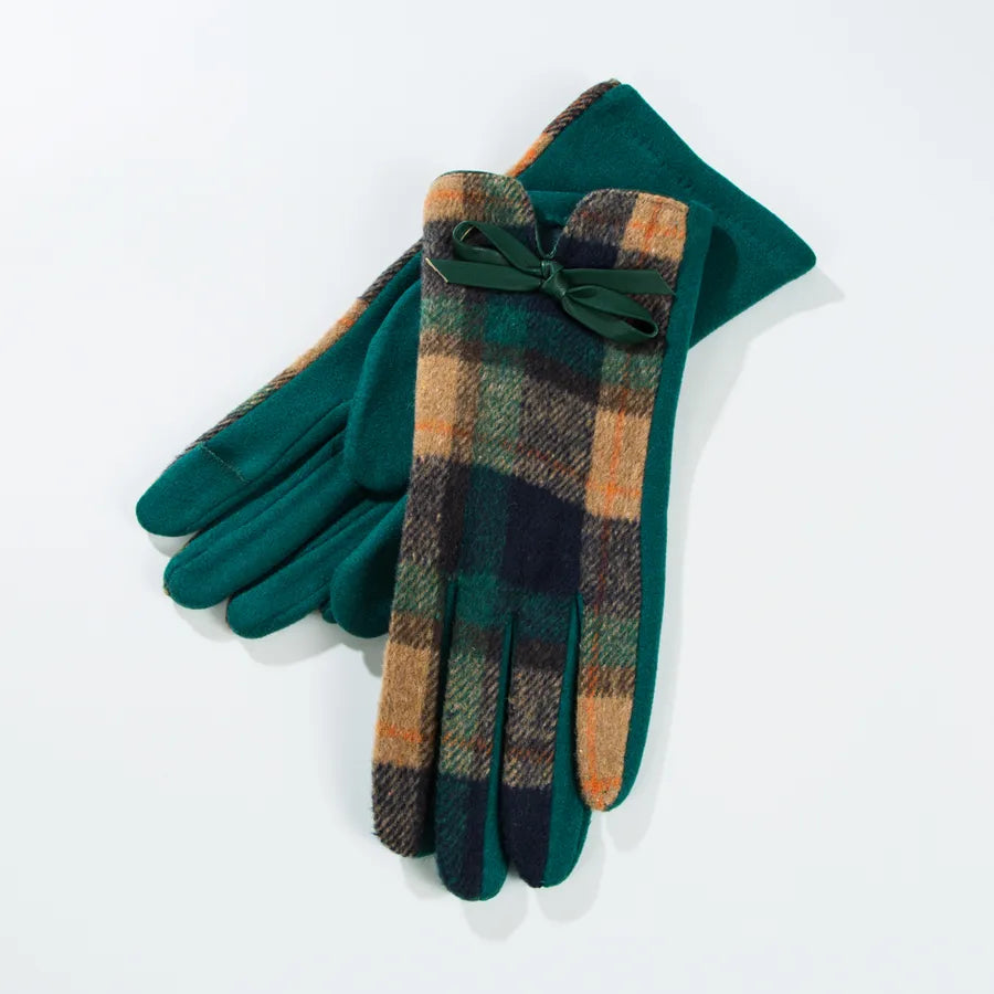 women's vintage style tartan cotton polyester gloves 1 pair
