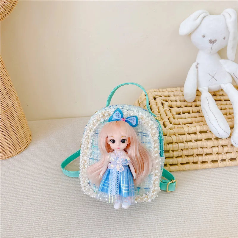 Children's Bag Crossbody Bag Cute Western Girl's Bag  New Fashion Multi-use Princess Girl's Backpack