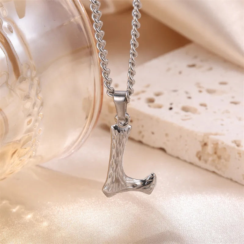 Wholesale Jewelry Sweet Simple Style Artistic Letter 201 Stainless Steel 304 Stainless Steel 18K Gold Plated Plating Pendant Necklace