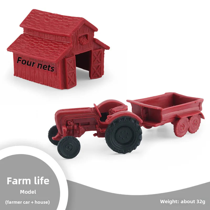 simulation mini farm poultry chicken duck goose cow gold small animal miniature model sand table ornaments wholesale