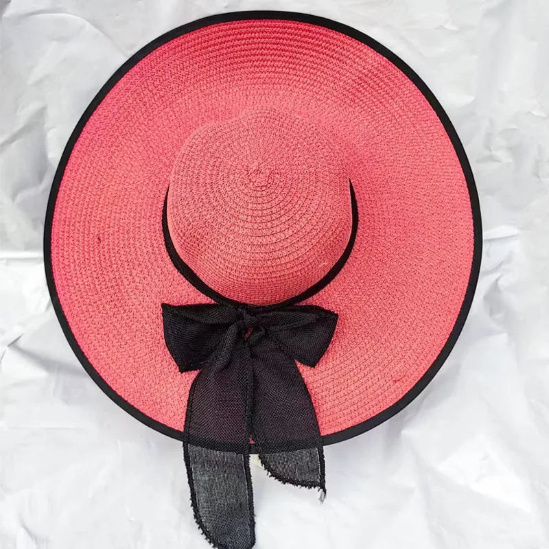 Women's Basic Vacation Solid Color Big Eaves Straw Hat