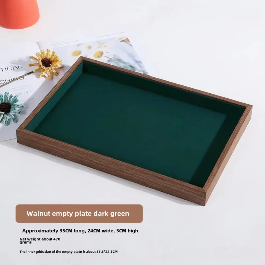 Walnut wood grain jewelry storage box ring tray stud earrings necklace watch tray jewelry bracelet display
