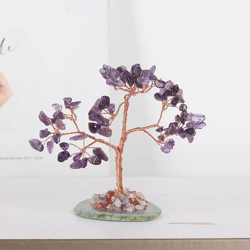 Simple Style Tree Crystal Agate copper wire Ornaments Artificial Decorations