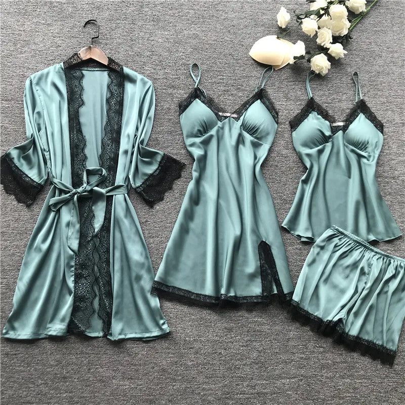 solid color sexy lace pajamas