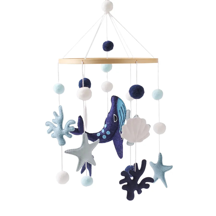Nordic Style Felt Animal Bed Bell Hanging Decoration Baby Infant Carriage Hand Eye Coordination Hanging Ornament Bed Bell