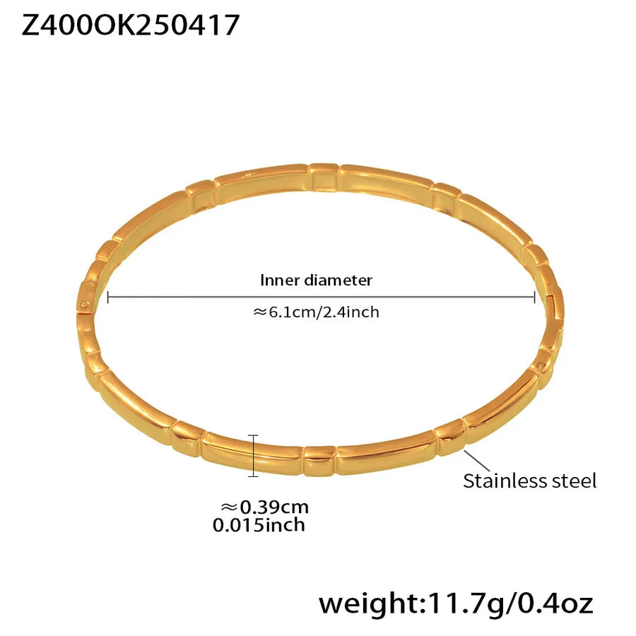 Casual Vacation Simple Style Geometric 304 Stainless Steel 18K Gold Plated Bangle In Bulk