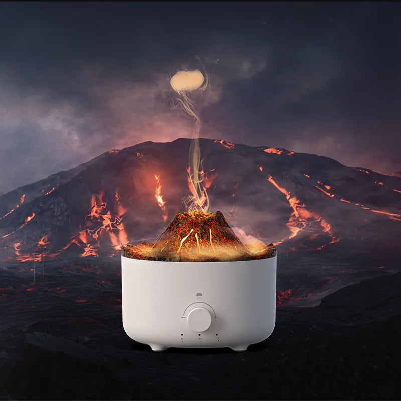 New fire charcoal simulation flame volcano aromatherapy machine desktop humidifier home indoor small diffuser humidifier