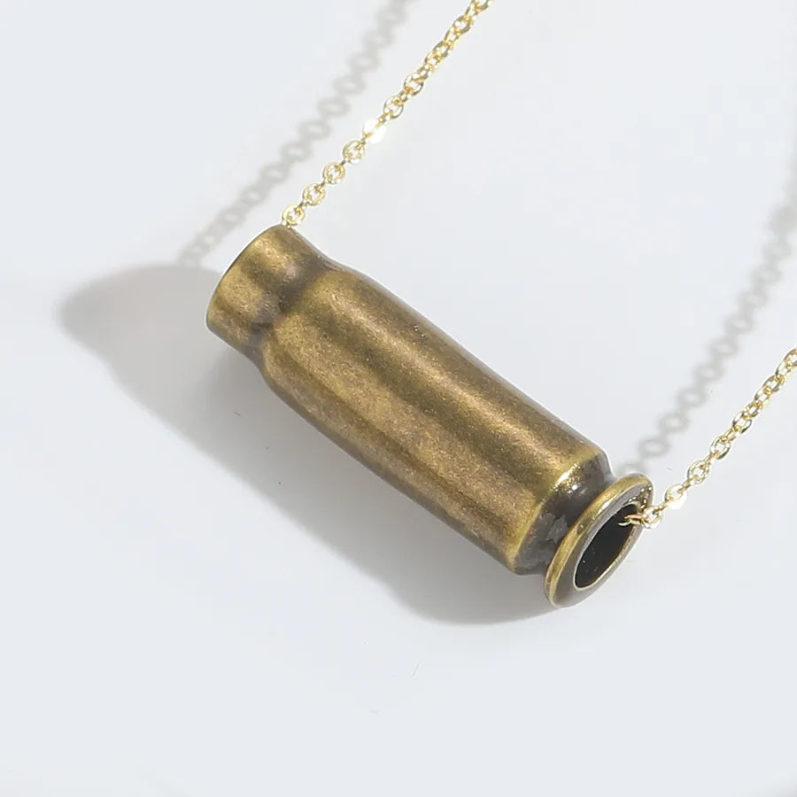 Wholesale Jewelry Casual Classic Style Solid Color Copper 14K Gold Plated O-shaped chain Pendant Necklace