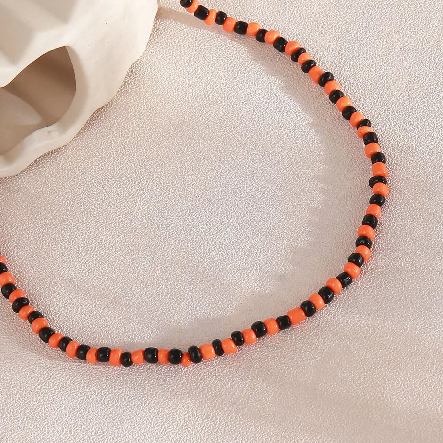 Gothic Halloween Pumpkin Smiley Pendant Necklace Bracelet Set Dark Style Resin Jewelry For Men And Women