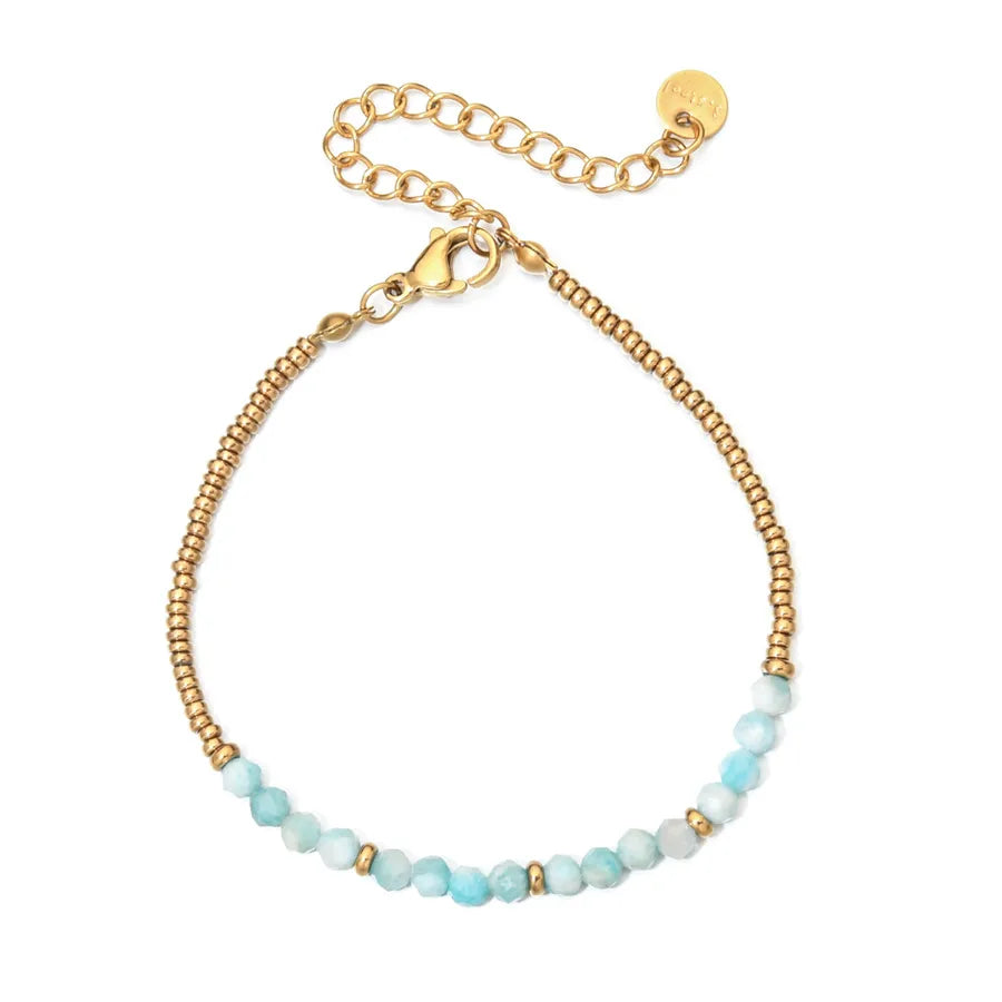 Vintage Style Geometric natural stone Beaded Chain Bracelets In Bulk