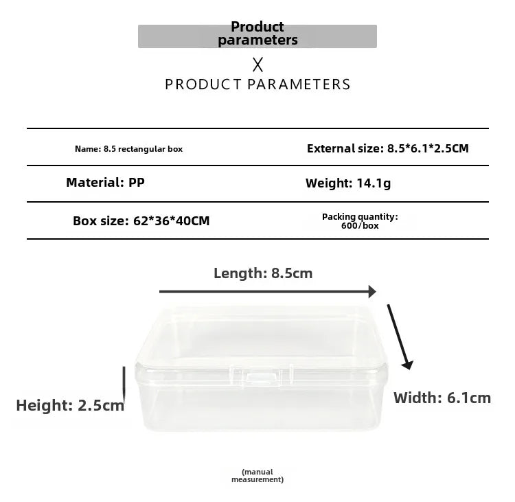 Transparent plastic packaging box hardware tools sample display box parts packaging box accessories Finishing Card storage box