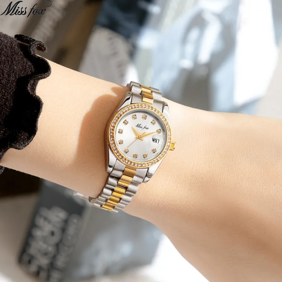 Simple Style Classic Style Solid Color Butterfly Double Snap Quartz Women's Watches