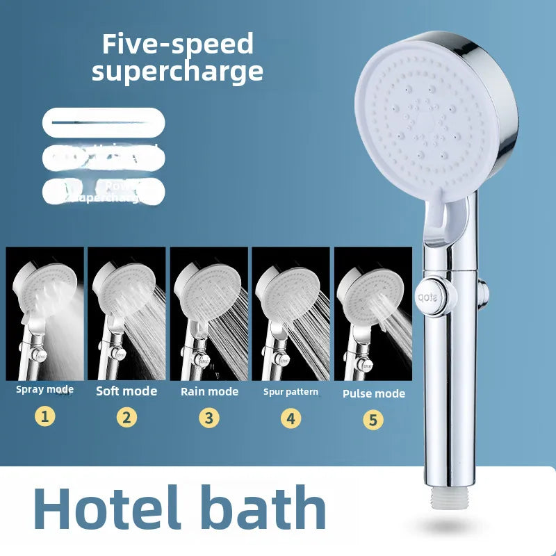 Pressurized Shower Nozzle Handheld Shower Set Shower Bath Heater Pressurized Rain Shower Head Bath Water Heater