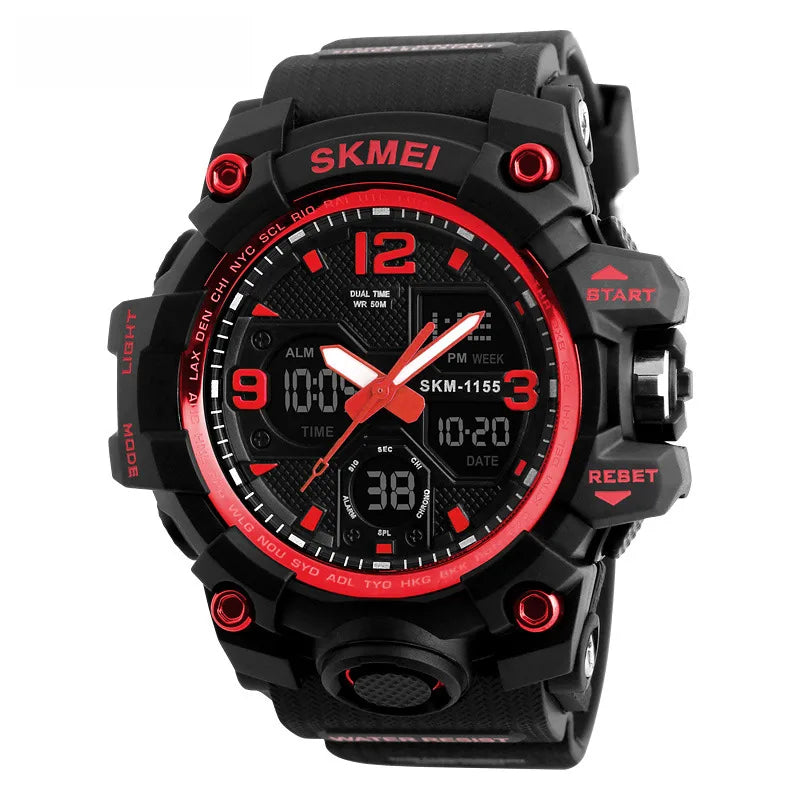 skmei men's waterproof electronic watch multi-functional dual display electronic watch outdoor sports watch wholesale