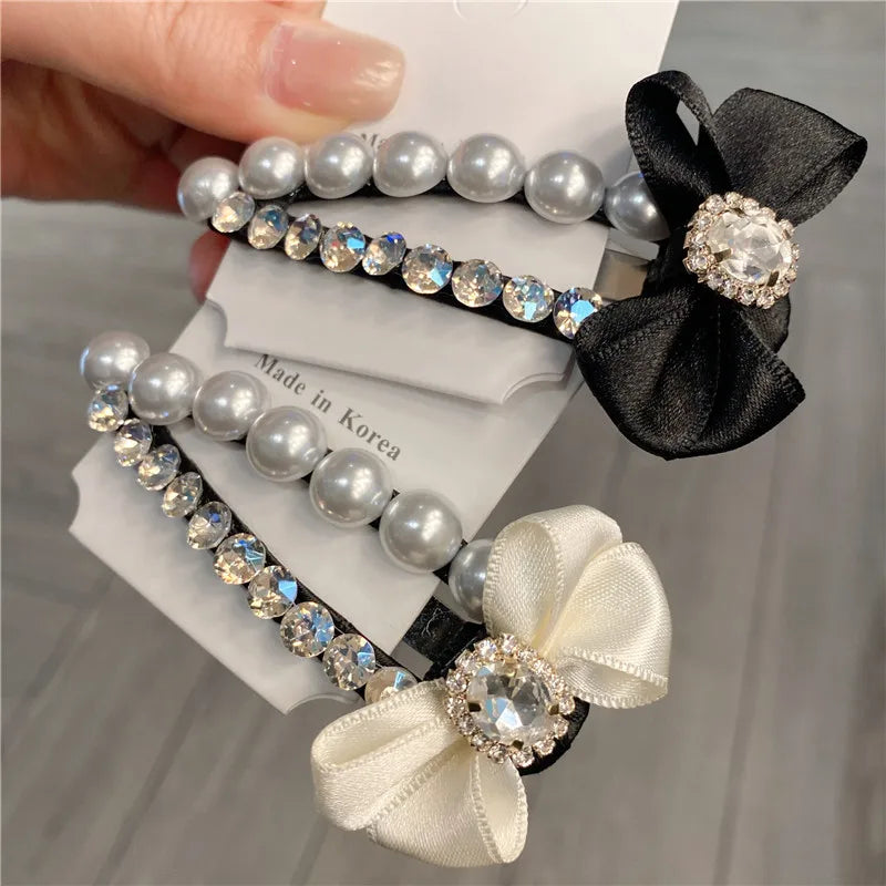 New Vintage Pearl Hair Clip Fresh Water Diamond Side BB Clip Large Back Of Head Simple Hair Accessories For Women