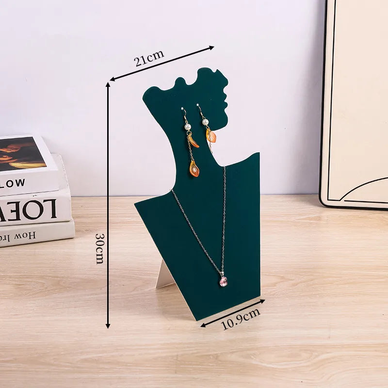 Foldable Jewelry Display Stand Necklace Earring Stud Artistic Velvet Window Display Shooting Props For Pendants And Accessories
