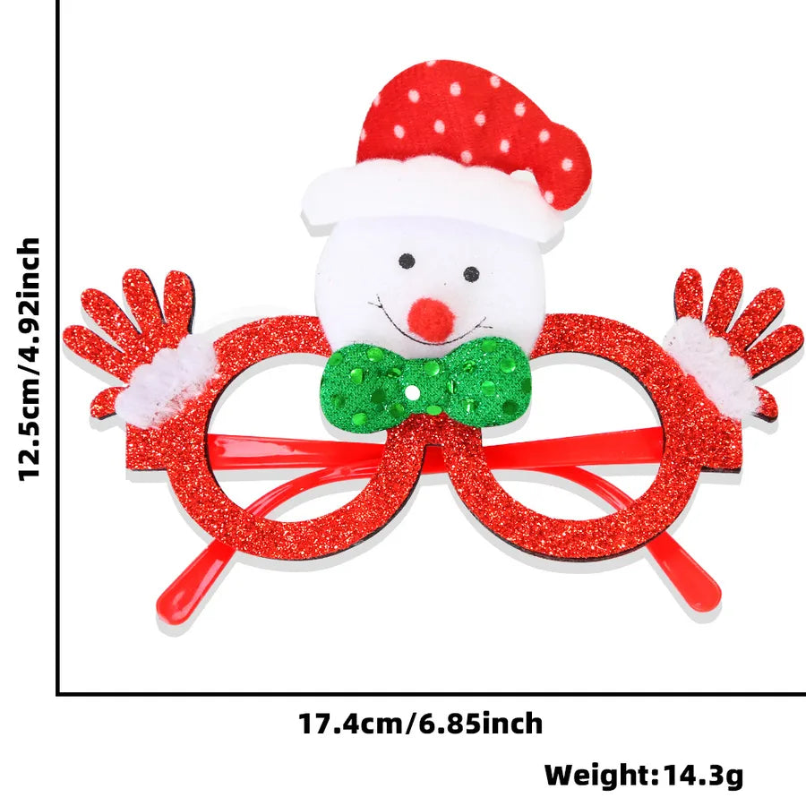 Christmas New Year Cartoon Style Santa Claus Letter Number Plastic Nonwoven Party Festival Glasses