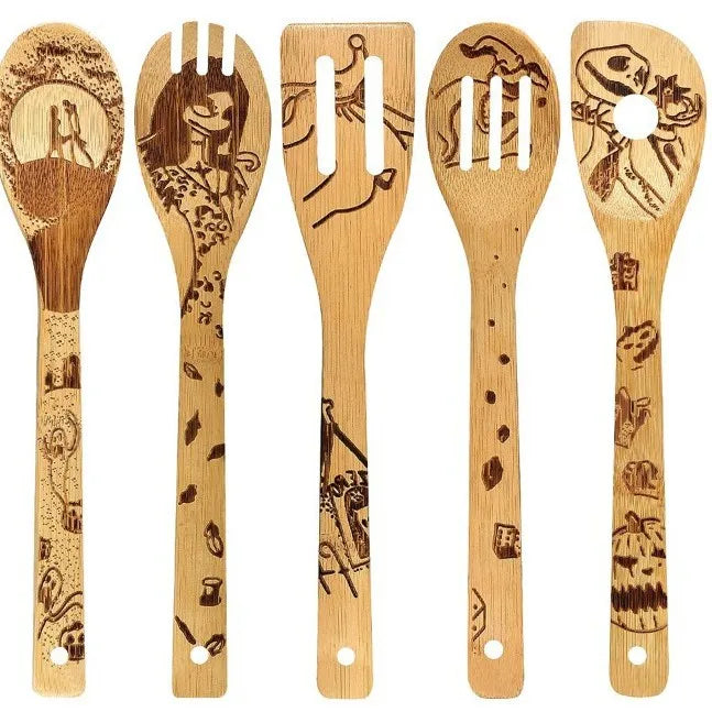 Simple Style Animal Letter Bamboo Shovel kit 5 Pieces Set