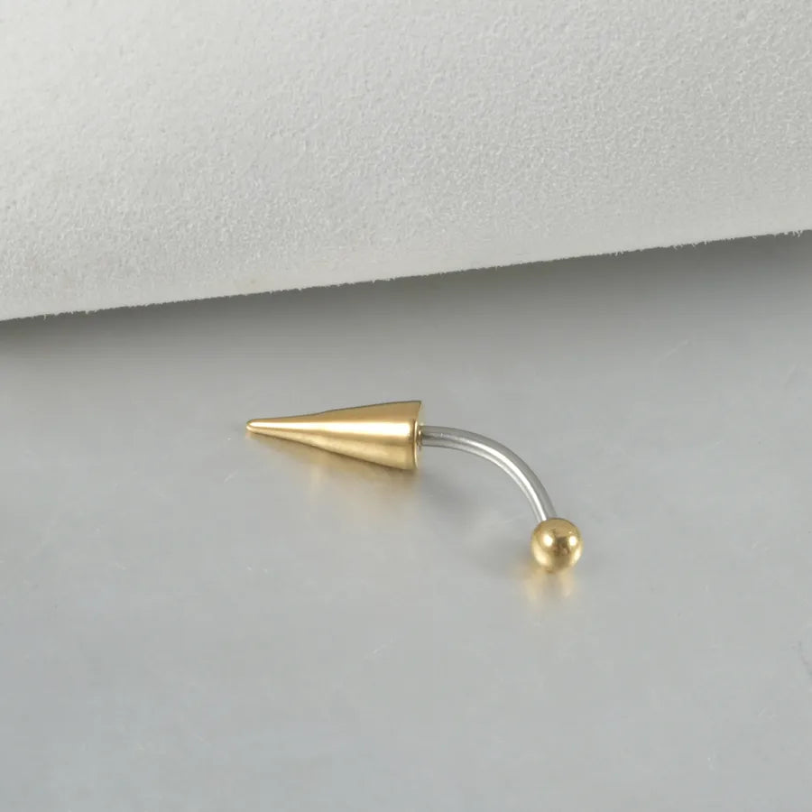 1 Piece Eyebrow Studs Casual Exaggerated Simple Style Solid Color 304 Stainless Steel Plating 18K Gold Plated