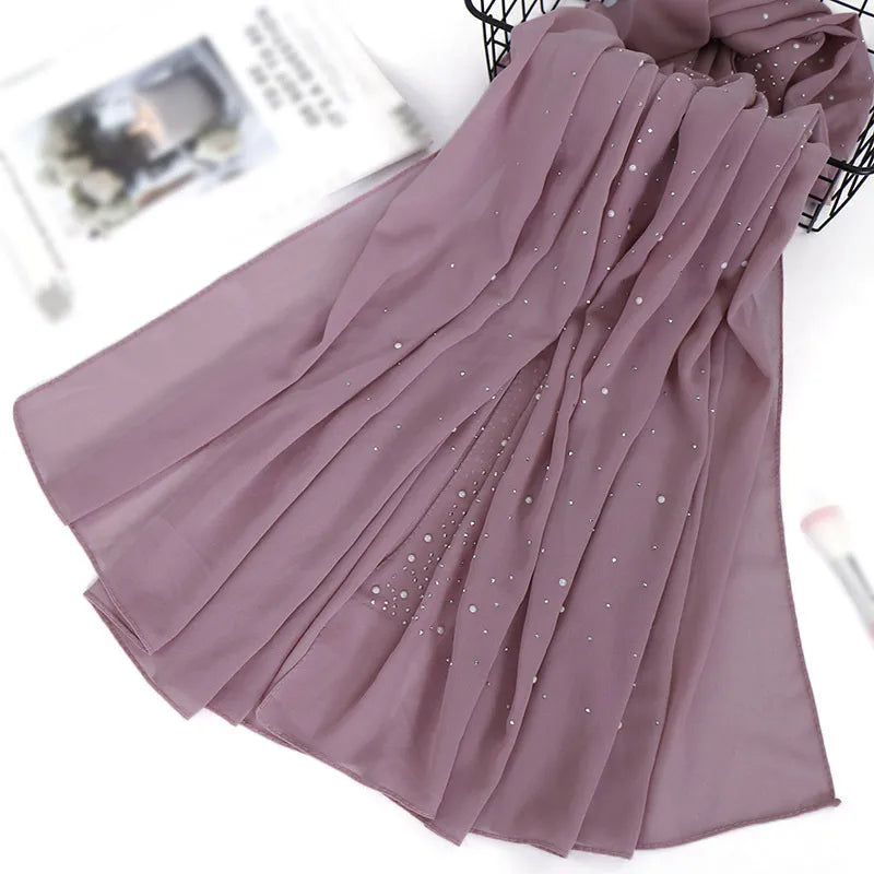 women's retro solid color chiffon silk scarves