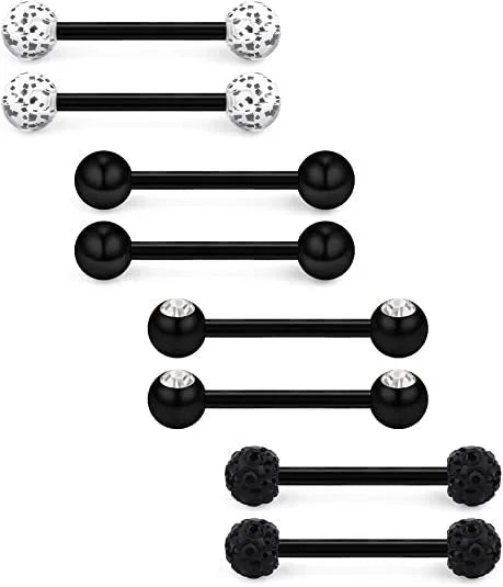 1 Set Nipple Rings & Studs Simple Style Classic Style Color Block 304 Stainless Steel Plating Nipple Rings & Studs
