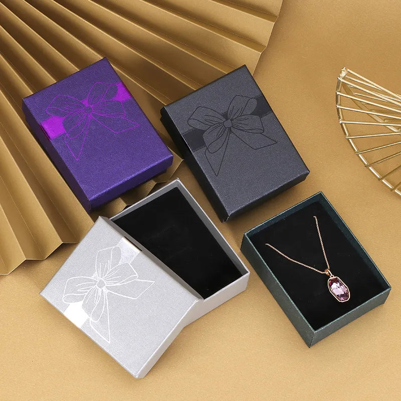 fashion bow knot paper jewelry boxes 1 piece