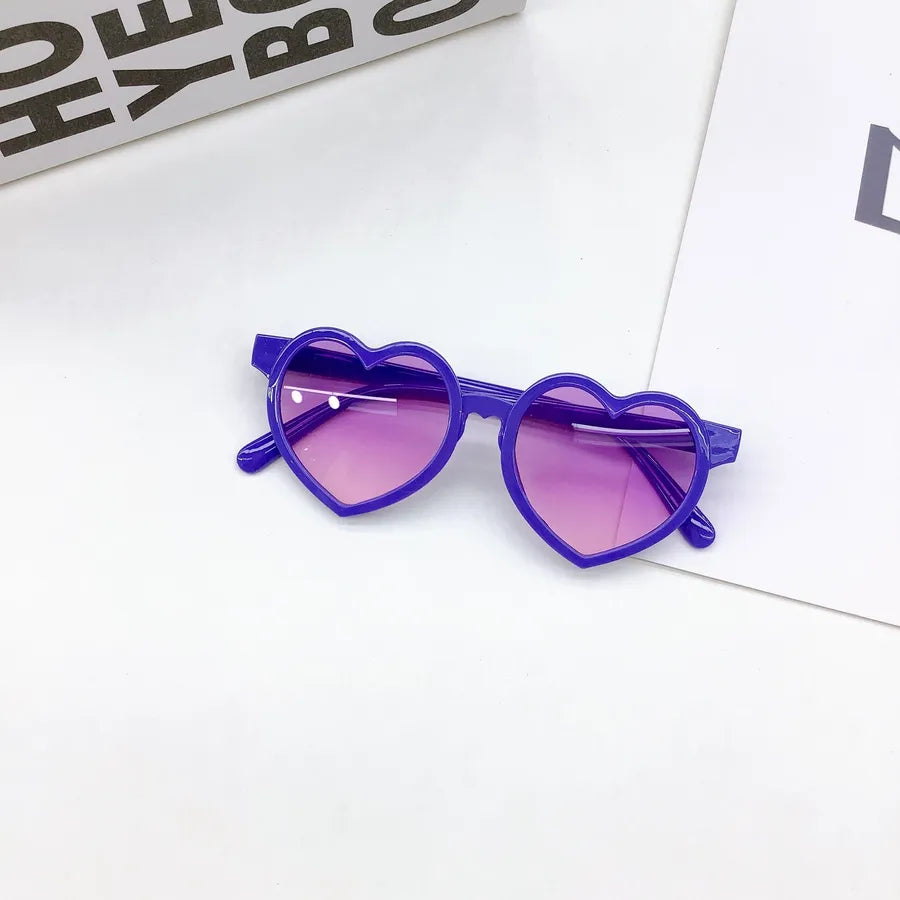 New Fashionable Unisex Children's Sunglasses UV400 Protection Heart-Shaped Design Versatile Candy Colors Baby Glasses