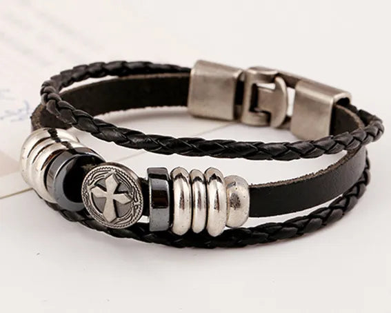 Streetwear Geometric No Inlaid Women'S Bracelets Men Cord & Leather Bracelets