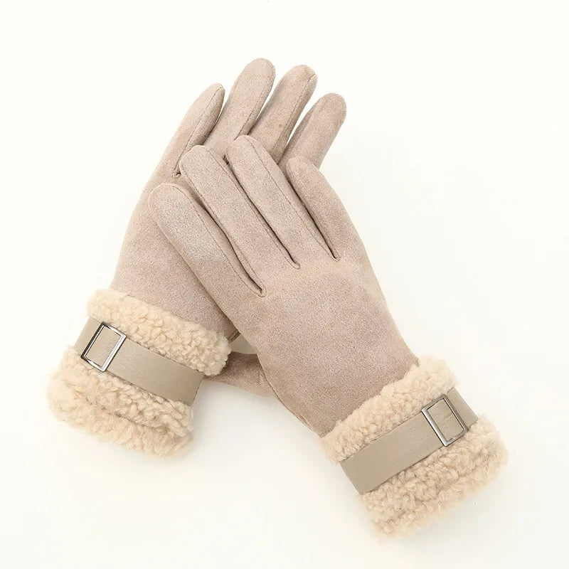 women's lady simple style solid color gloves 1 pair