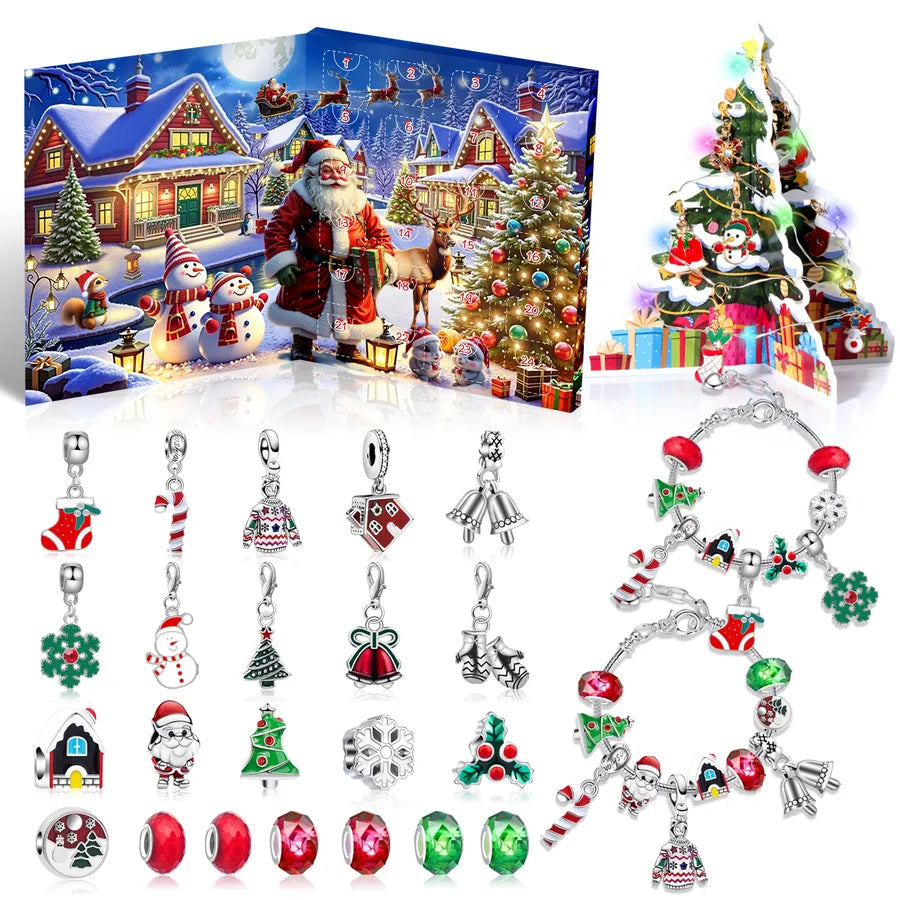 1 Set Alloy Santa Claus Christmas Socks Snowflake Pendant Chain Jewelry Accessories