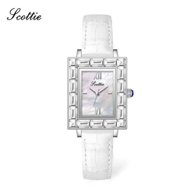 Shi Gaudi scottie9678 New Women's Watch Steel Band Watch Women's Square TikTok Live Explosions Little Red Riding Book