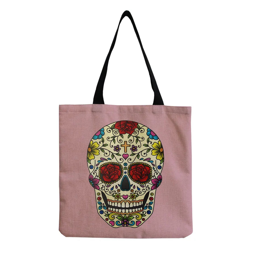 Unisex Casual Punk Skull Shopping bags