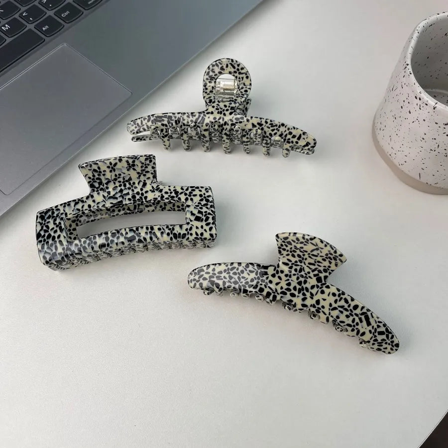 Unique Large Size Black White Polka Dot French Hair Clip Shark Clamp New Style Women's Hair Accessories Fashionable Hair Grips